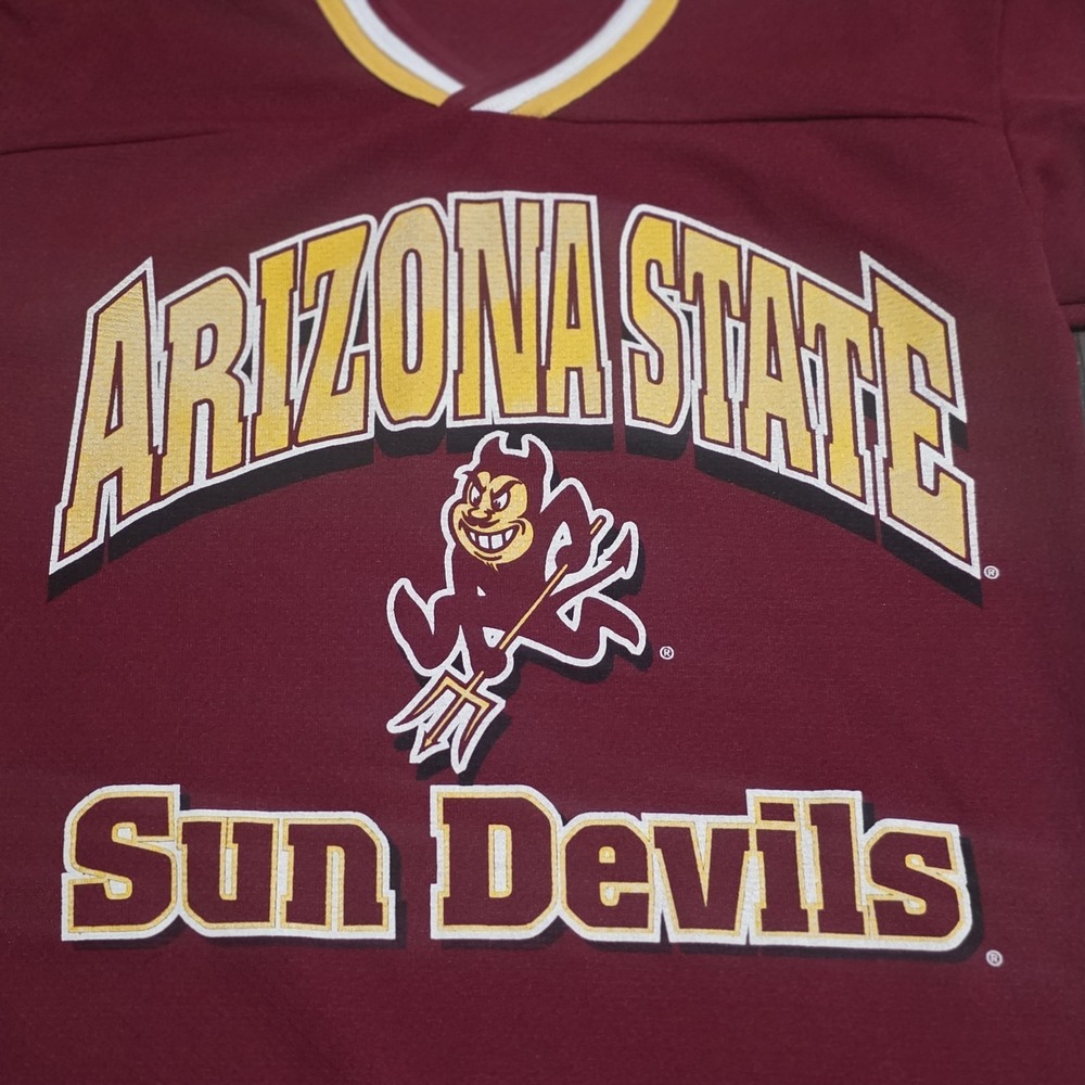 Vintage 90s ASU Arizona State Sun Devils Jersey Shirt Boys 10/12 Medium Made USA